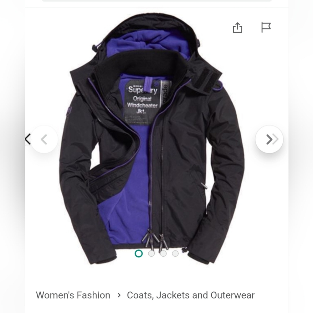 Superdry Pop Zip Hooded Arctic SD-Windcheater Jacket. Size S